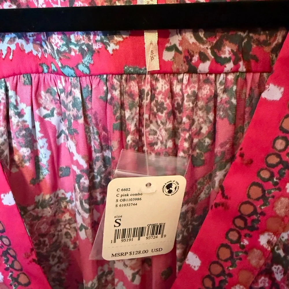 NWT Free People Run Free Tunic in Pink Combo - Small